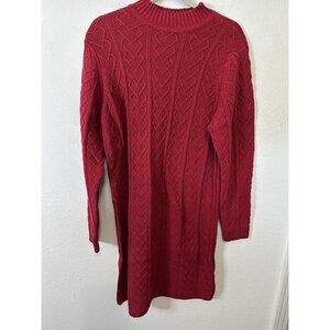 Torrid Red Long Sleeve Cable Knit Mock Neck Sweater Dress Size Large (0)